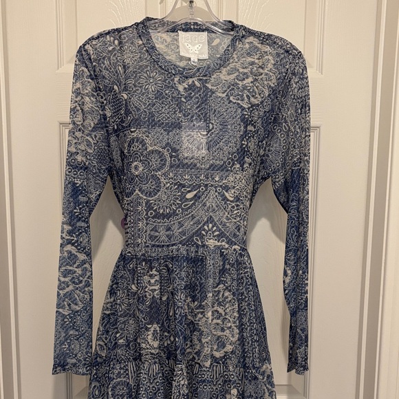 Johnny Was Navy Floral Long Sleeve Dress - Picture 2 of 12